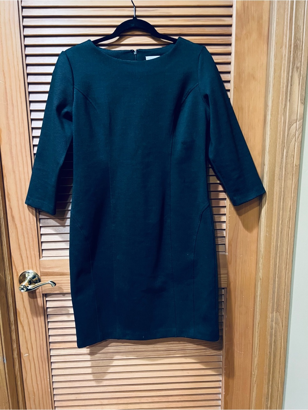 New York & Company Black Long-Sleeve Sheath Dress